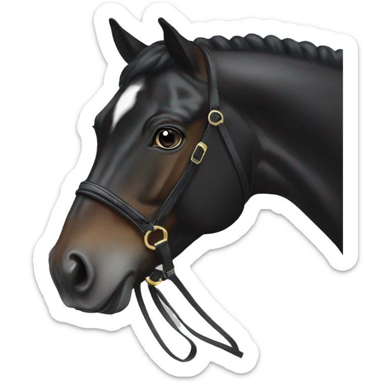 Black sport horse sticker