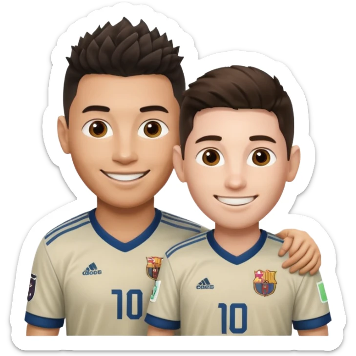 Prime noodle hair ronaldo and prime 2012 messi Smiling in one Photo  sticker