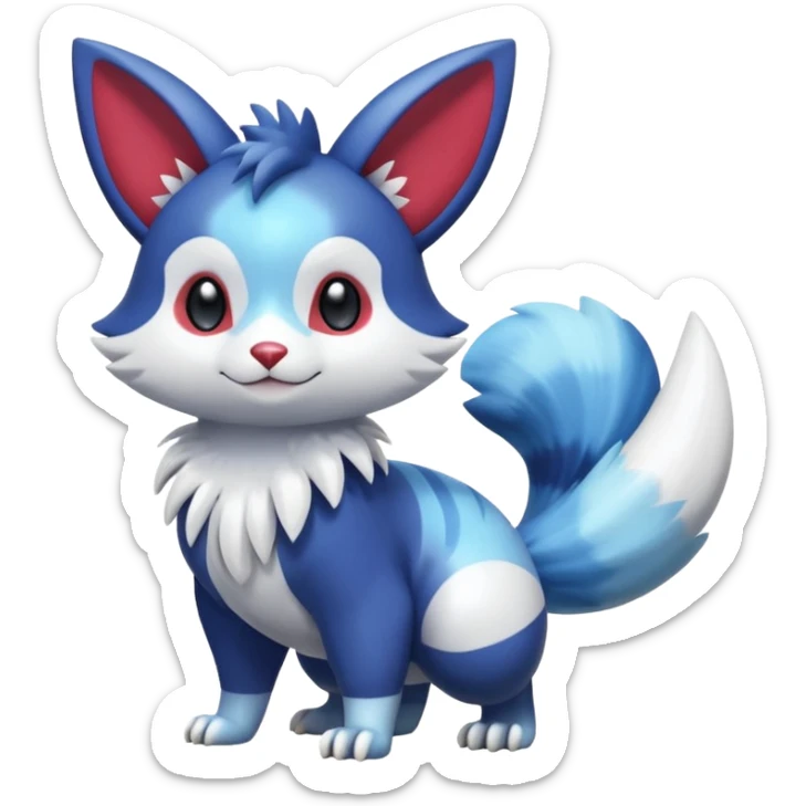 Shiny Exotic Colorful Gradients Furret-Meowstic-Zangoose-Hybrid (Full body) sticker