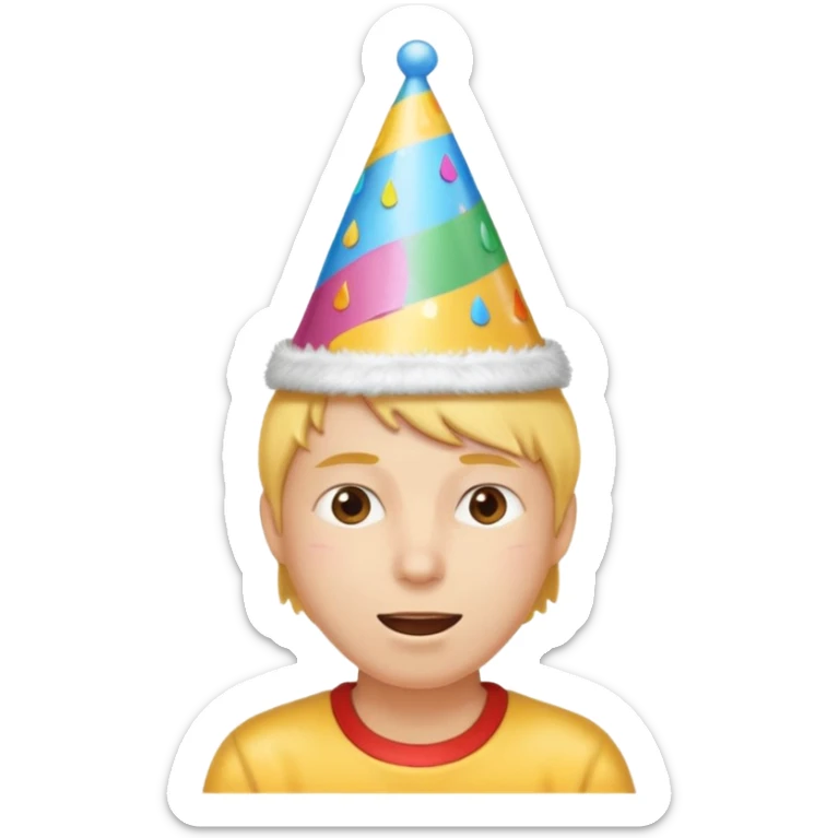 Emoji  (précisément celui-ci😅i)emoji goutte de sueur😅qui fête anniversaire  sticker