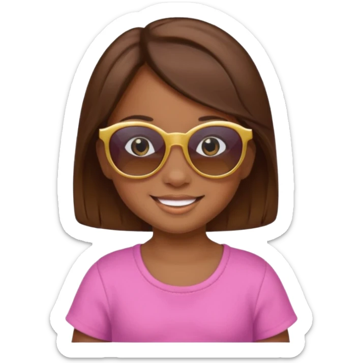 A Baby girl wiht Brown Hair and a sunn Glases sticker