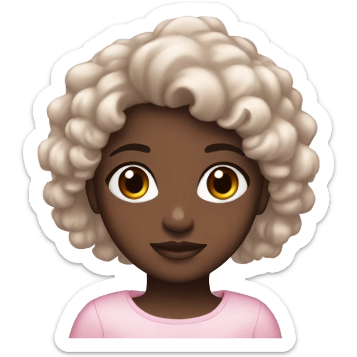 black girl, brown eyes, feminine, pink, girl, angelic sticker