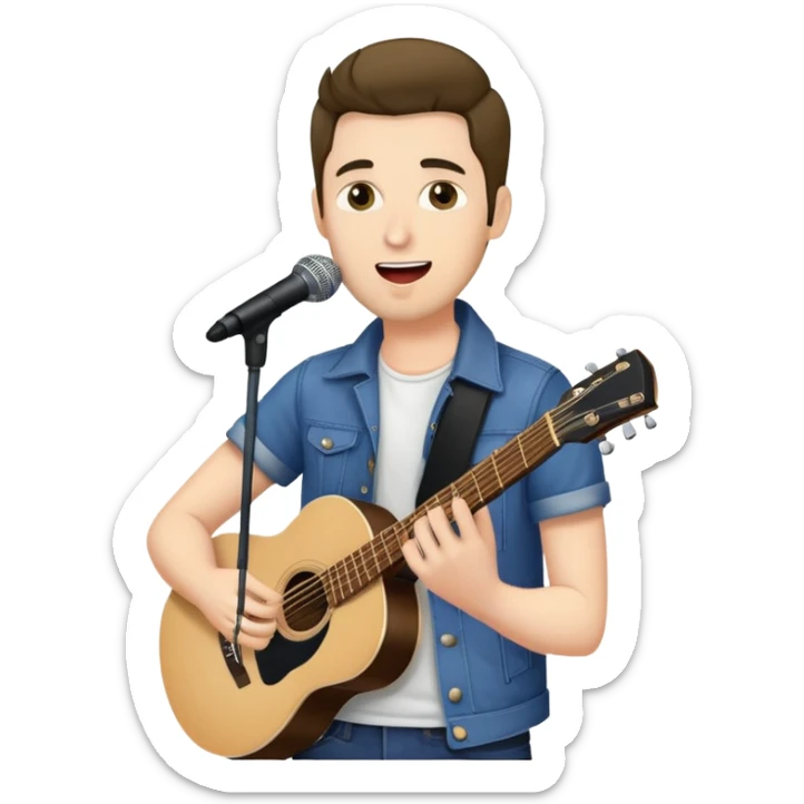 Happy Rock Pop Music Male singer in his 30s dressed with trendy style sticker