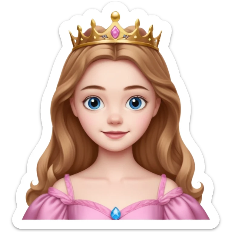 Elle fanning as princess Aurora in Maleficent but with brown hair and blue eyes sticker