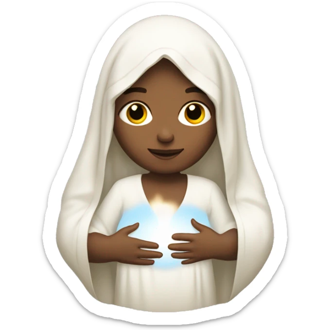 Maria mother of Jesus with Jesus in hands white skin sticker