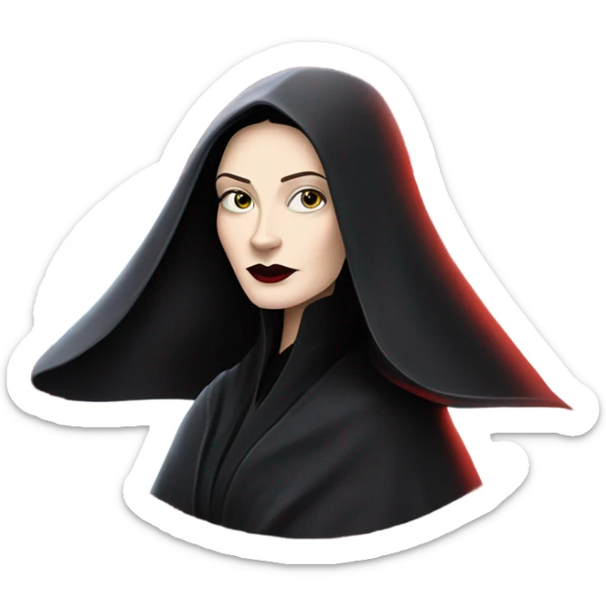 Jedi teen Morticia Addams racing on an antigrav red imperial patrol space speeder  sticker