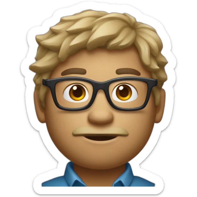 Un Humain qui ressemble à un bison portant des lunettes et ayant une calvitie sticker