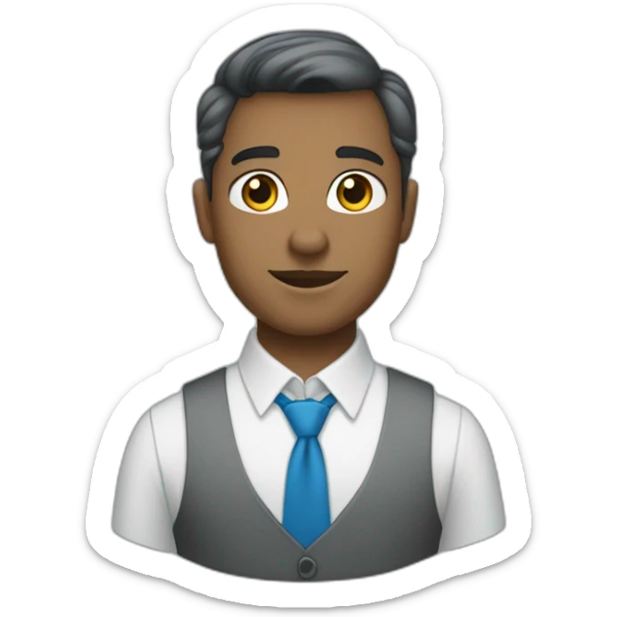 white jehovahs witness with black gray very short hair and blue bow tie sticker