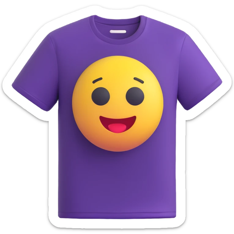 Show only the t-shirt, no arms, no body, no head, keep the 3D emoji style, no background. sticker