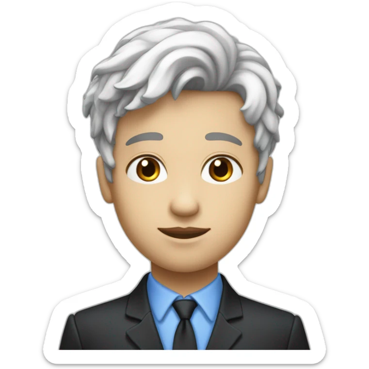 un garçon à la peau blanche avec les cheuveux noir et les yeux bleus sticker