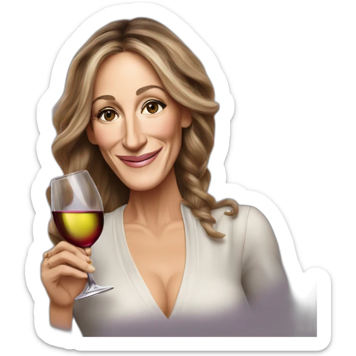 Sarah Jessica Parker with a glass of wine in her right hand sticker