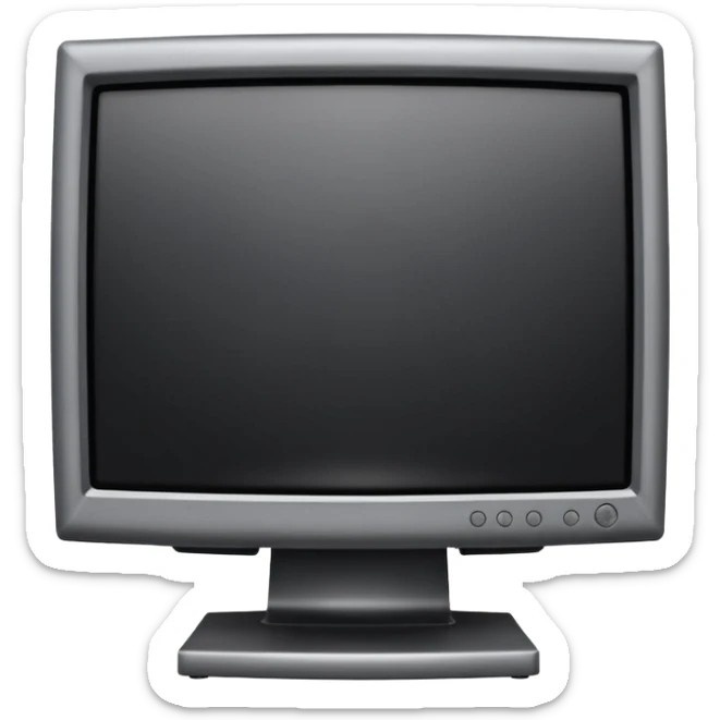 Minimal emoji icon of a modern metallic studio monitor, front view, detailed geometry, dark metallic body, subtle highlights, isolated sticker