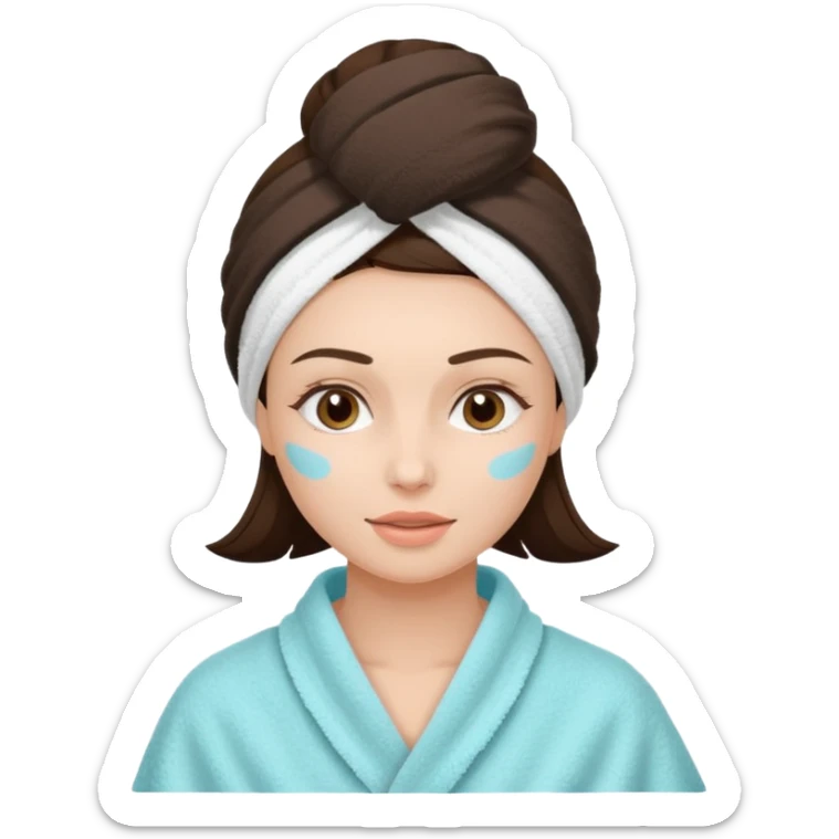 girl brunette getting a facial by a cosmetic esthetician sticker