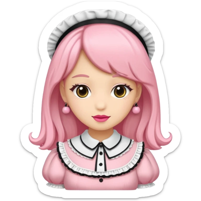 Fiyonklu ve pembe lolita giyen erkek çiz sticker