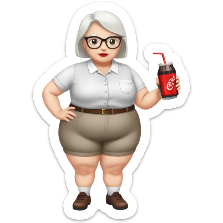 old english teacher white and has glasses thick thighs and loves diet coke sticker