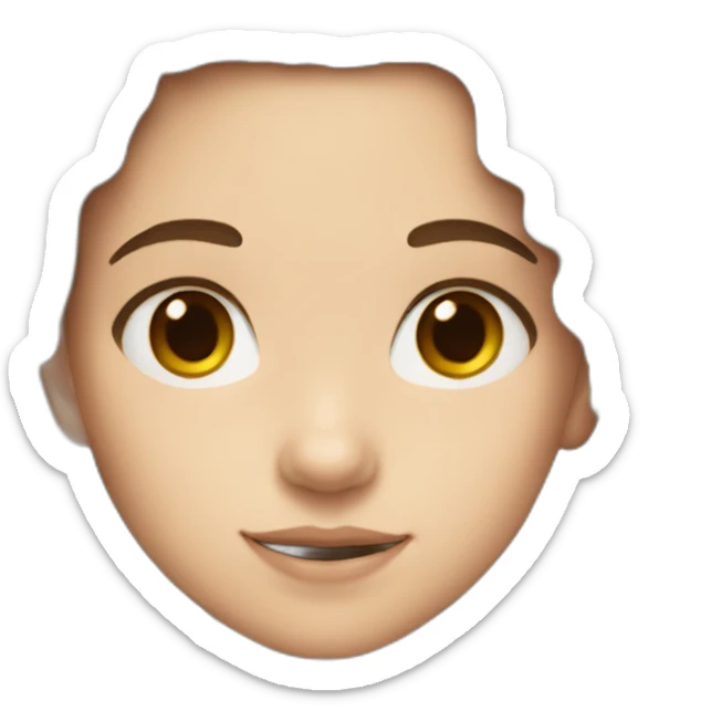 11 year old girl brown hair brown eyes white skin sticker