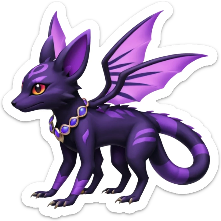 Shiny Salandit-Umbreon-Genet-Noivern-Noibat-Hybrid (Full body) sticker