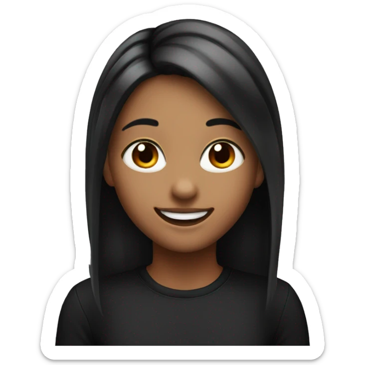 A girl of 18 years old with her hair coloured in black and red smiling! sticker