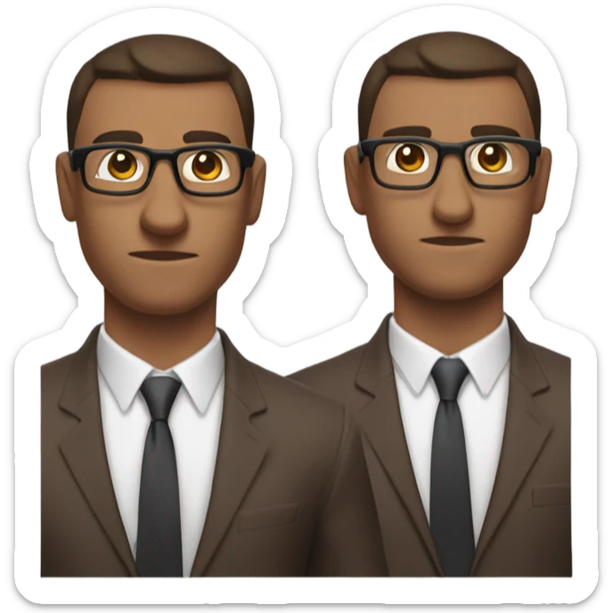 A muscular brown Malinois college professor in a suit, glasses, and a tie gestured “I don't know.” sticker