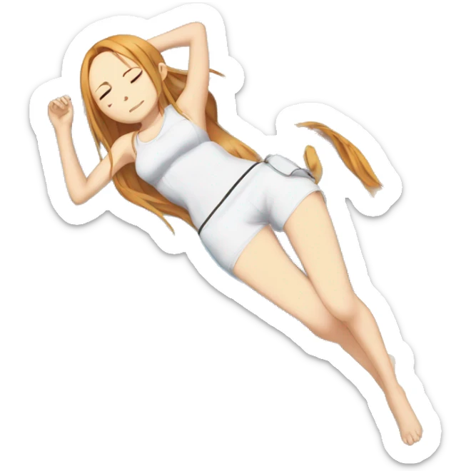 laying down sleeping full body Asuna anime sword art online one piece swim suiting  sticker