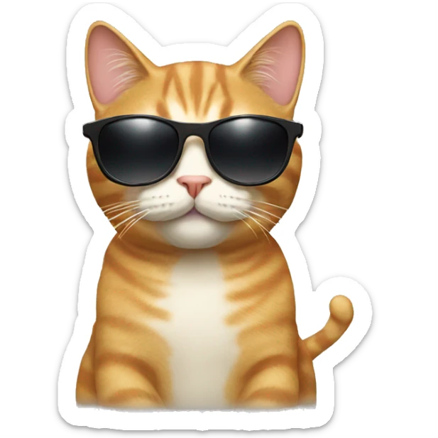 Cat with sunglasses sticker