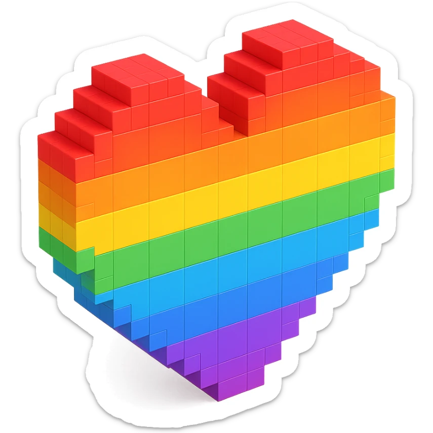 Heart rainbow  sticker