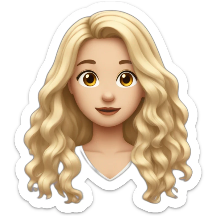 girl，Long hair in the middle, nevus at the moment sticker