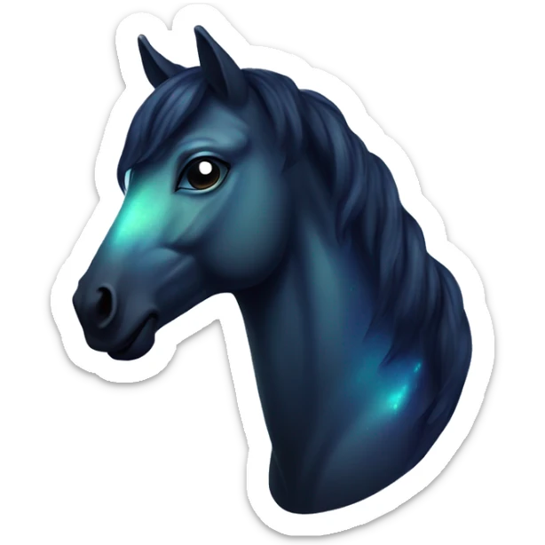 Dark iridescent horse glowing sticker