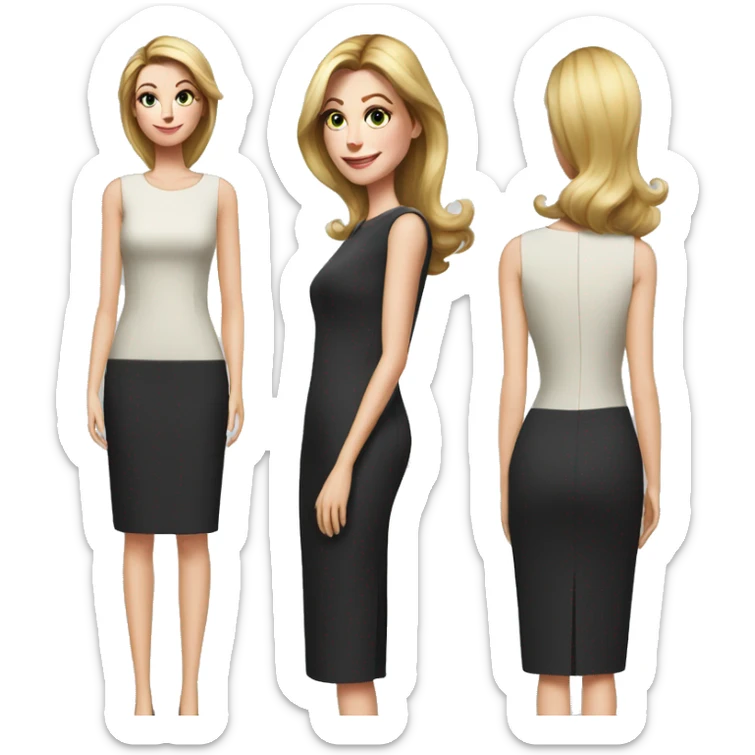 Claire Dunphy from Modern Family, Polished, tailored sheath dress, Mother, portrait sticker