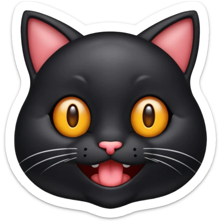 emoji de gato negro riéndose con lagrimas de risa y ojos entrecerrados😹 sticker