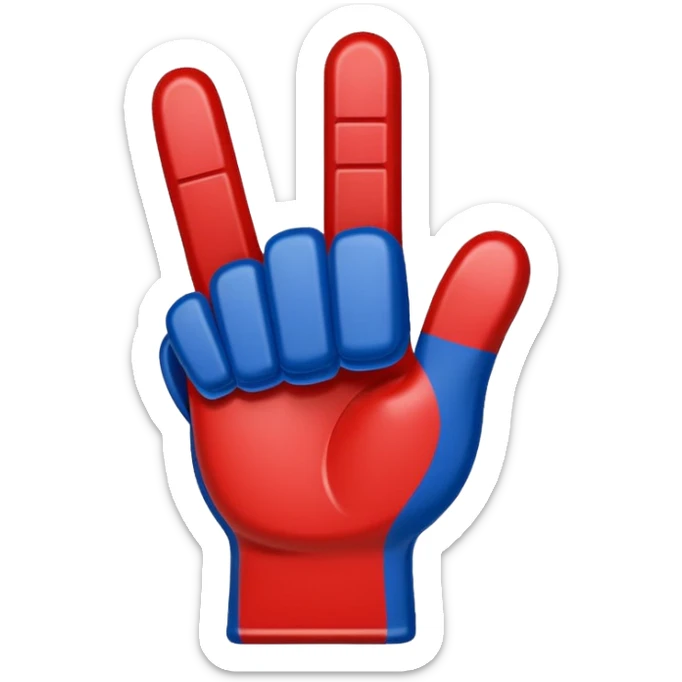 sports foam finger american football blue (#00A3E0) and red (#F9423A) sticker
