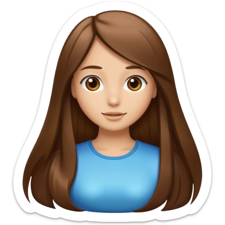 Just a long hair flowing with no face and only straight hair sticker