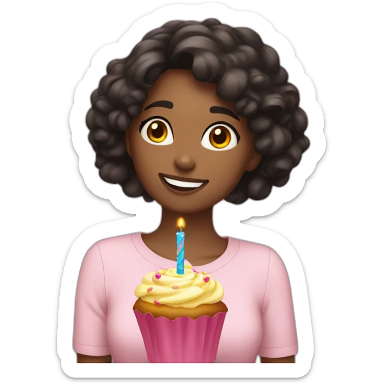25 year old girl with dark hair celebrating birthday sticker