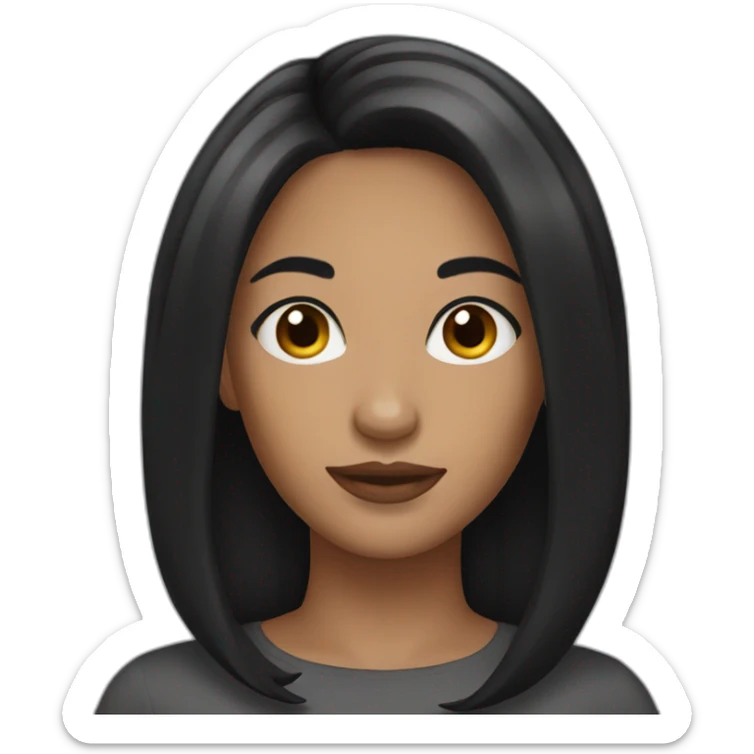 woman black hair sticker