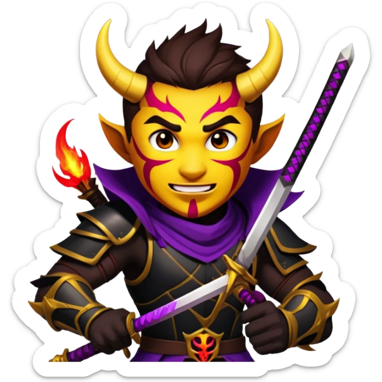 Demon-Horned Warrior sticker