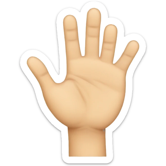 hand sign open palm but the 2,3 and 4 finger are stick to each o sticker