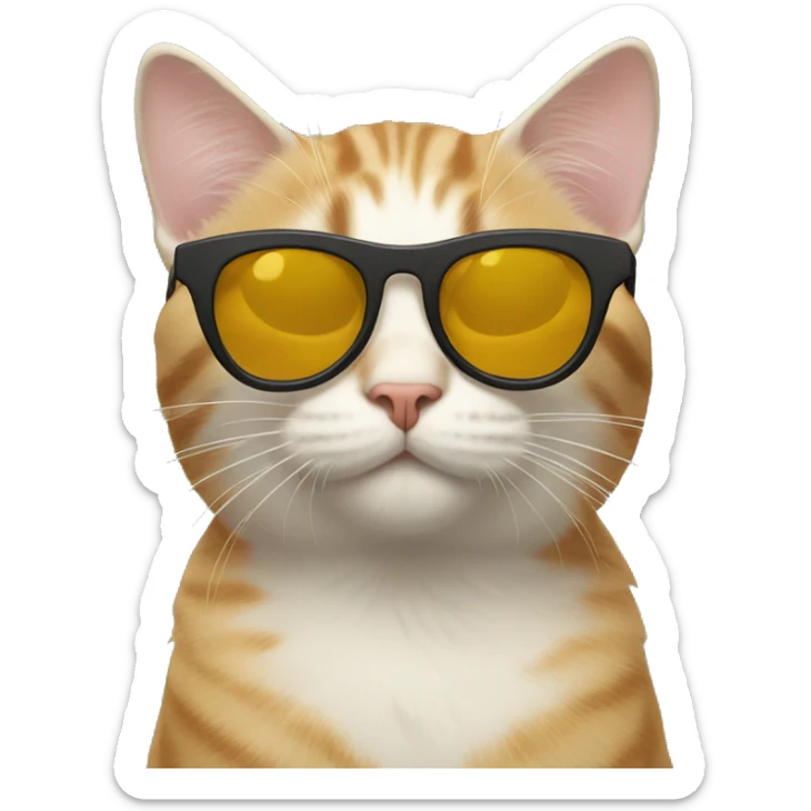 Cat with sunglasses sticker