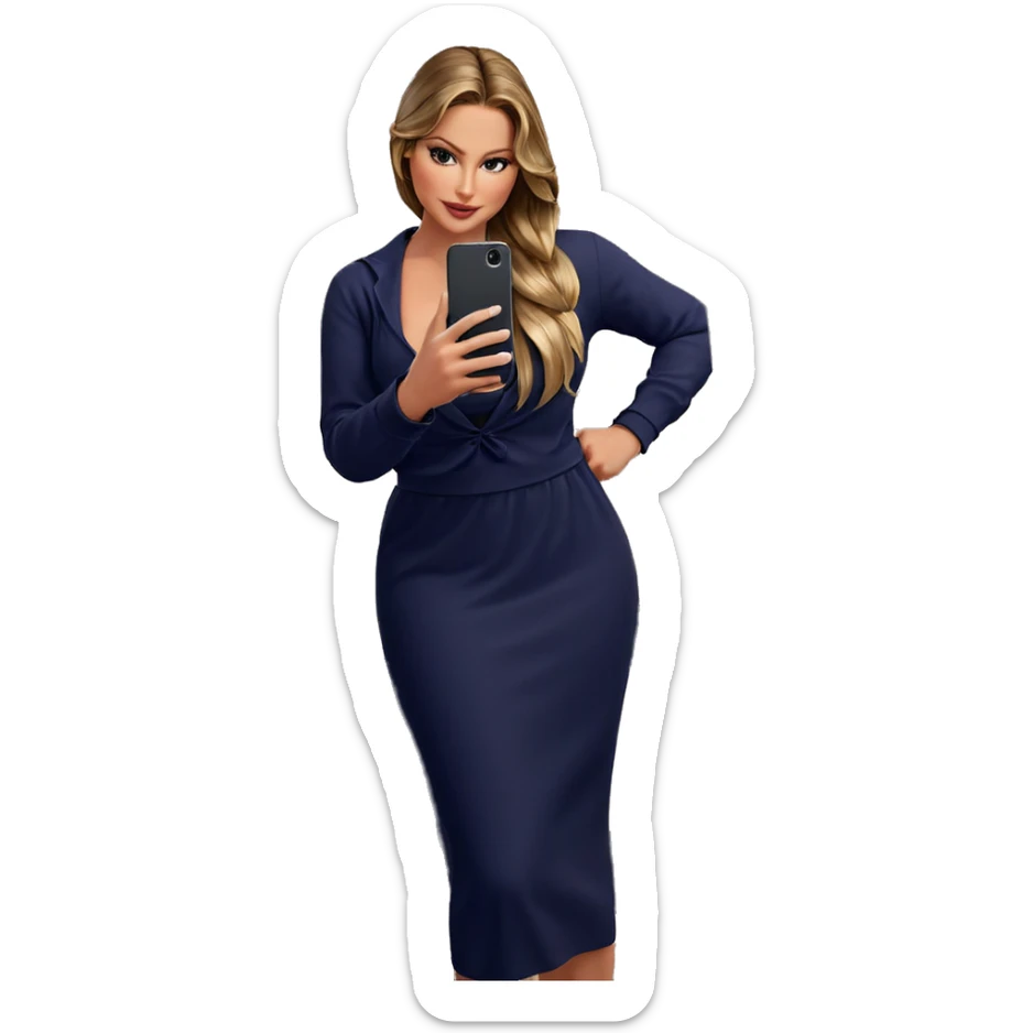 confident girl with phone sticker