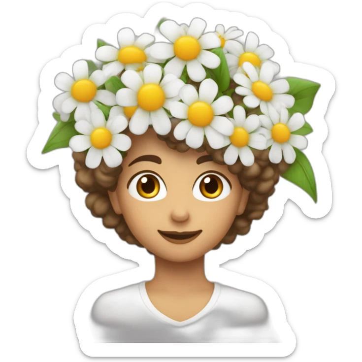 Garçon de 15 ans grand blanc au cheveux brun court qui tient un bouquet de fleurs sticker