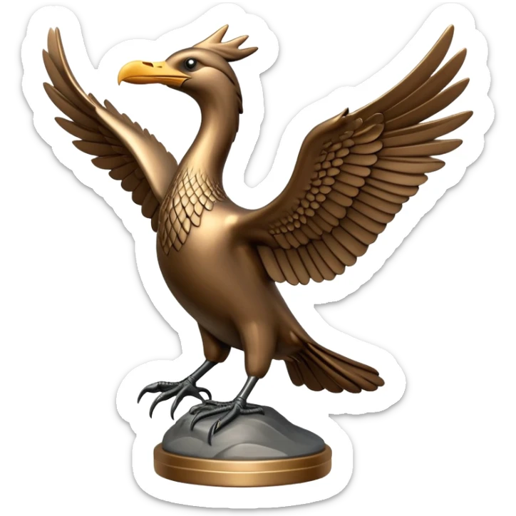 Liver bird, mythical bird symbol of Liverpool, cormorant-like bird with outstretched wings sticker