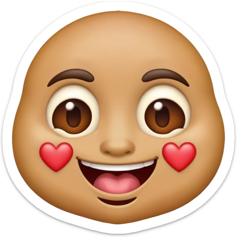 Traditional emoji face with heart eyes and drooling mouth sticker
