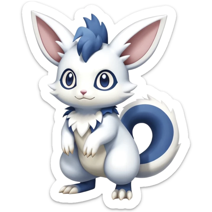 Shiny Furret-Minccino-Meowstic-Absol-Zangoose-Hybrid (Full body) sticker
