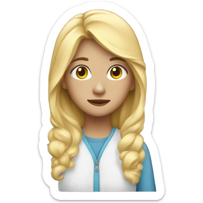 blonde teenage girl going to sleep sticker