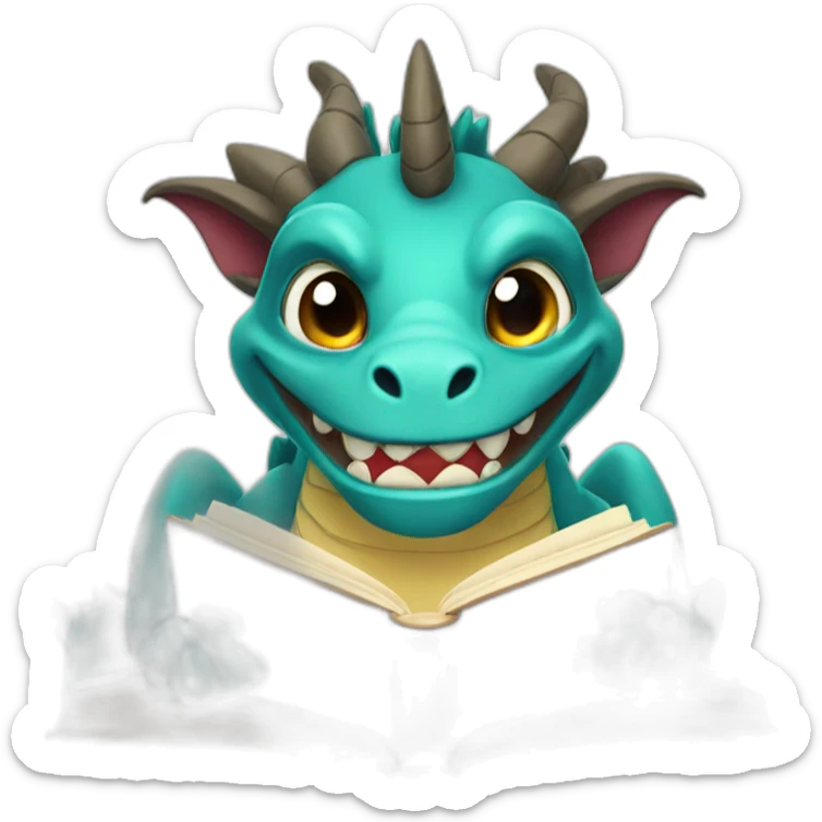 book dragon sticker