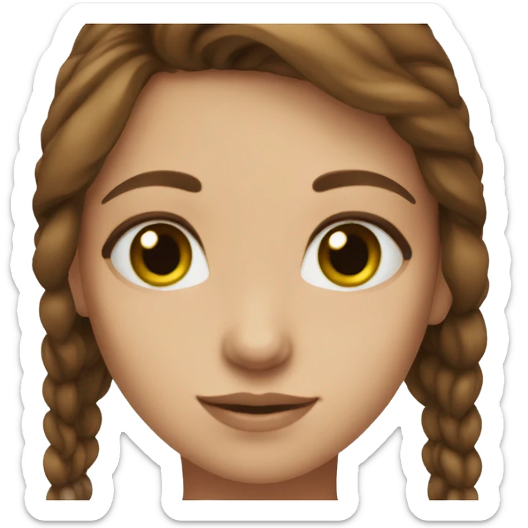 girl green eyes, brown hair  sticker