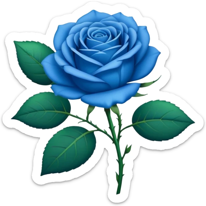Blue rose, identical to the standard rose emoji but blue in color instead of red sticker