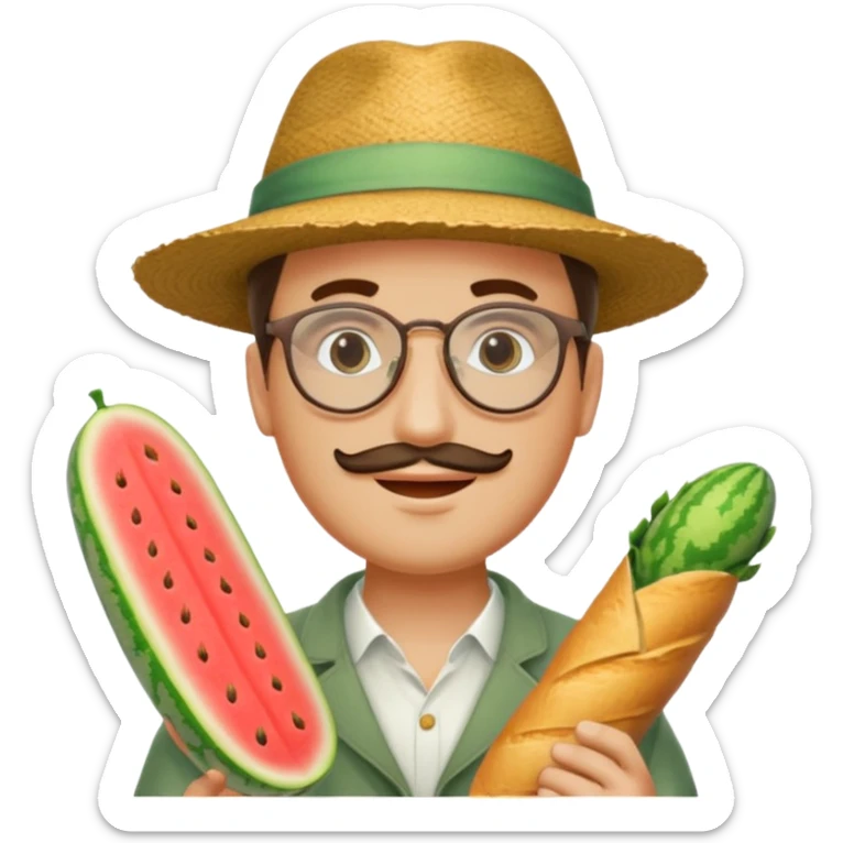Un humain homme avec un chapeau melon et des sunglasse et une baguette magique sticker