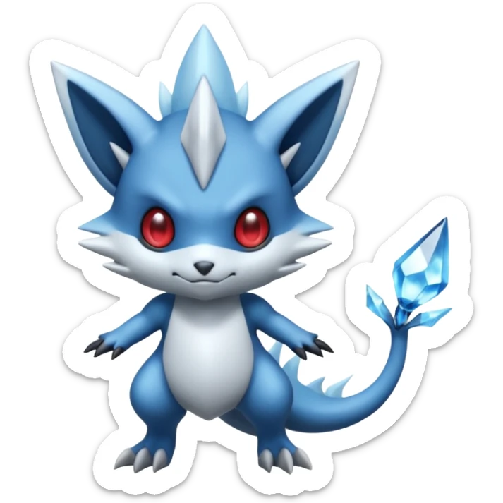 Elemental dark dusky mechanical frosty fairy-like fantasy epic rare Glalie-Sneasel-Togetic-Pokémon-Fakémon-hybrid-creature sticker