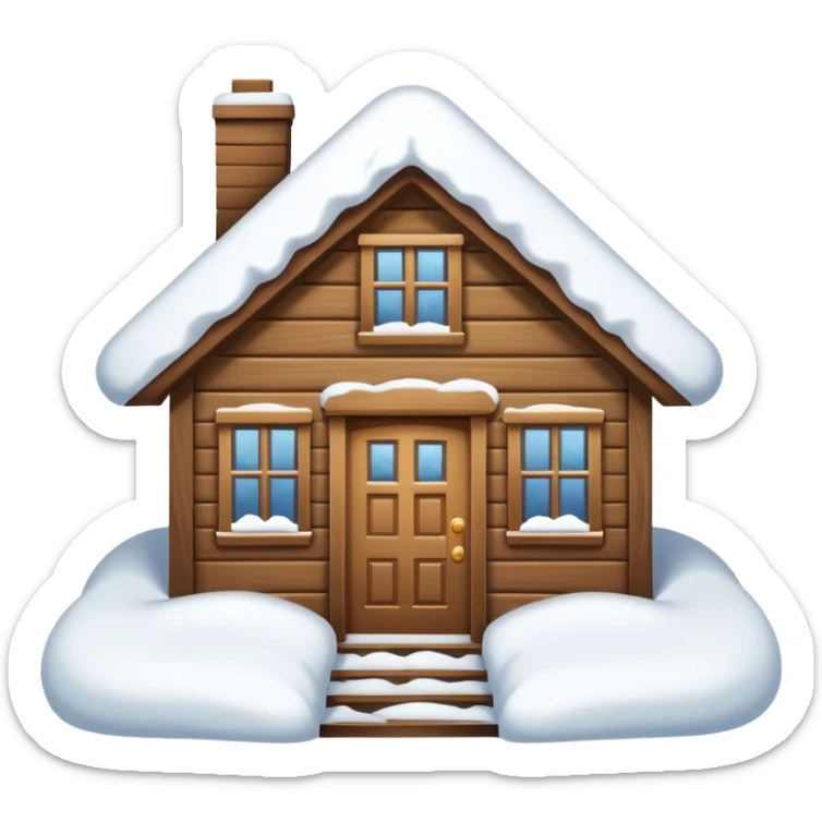 i want a house fully covered with heavy snow, not able to get out emoji. even not able to open door conditio sticker