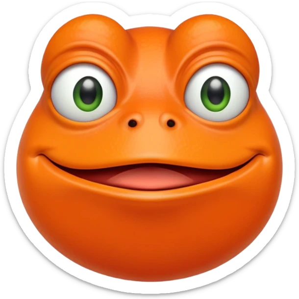 I want to make a Pepe emoji but with a bright orange color that shows all kinds of emotions. sticker